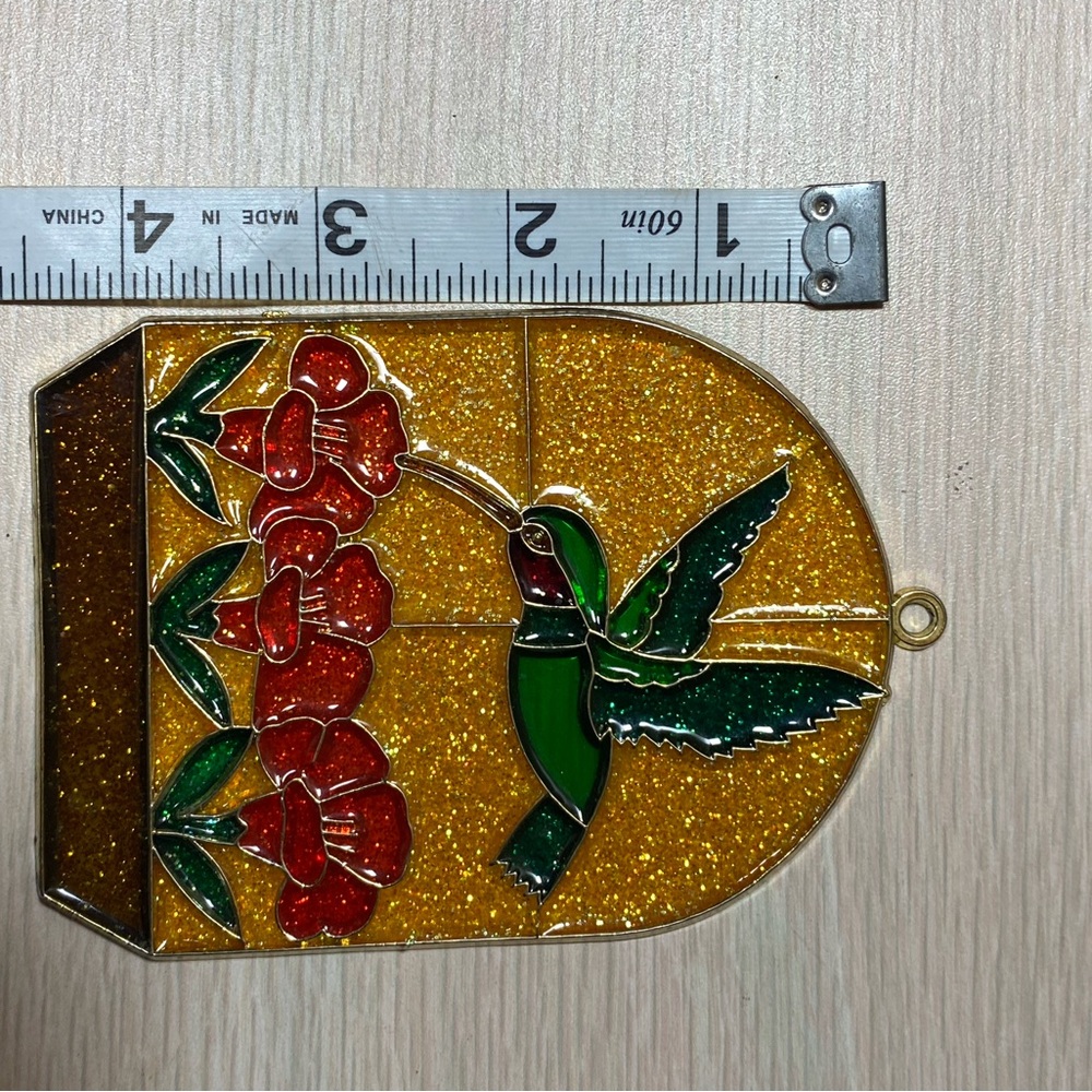Handcrafted Stained Glass Sun Catcher Hummingbird - Picture 4 of 4